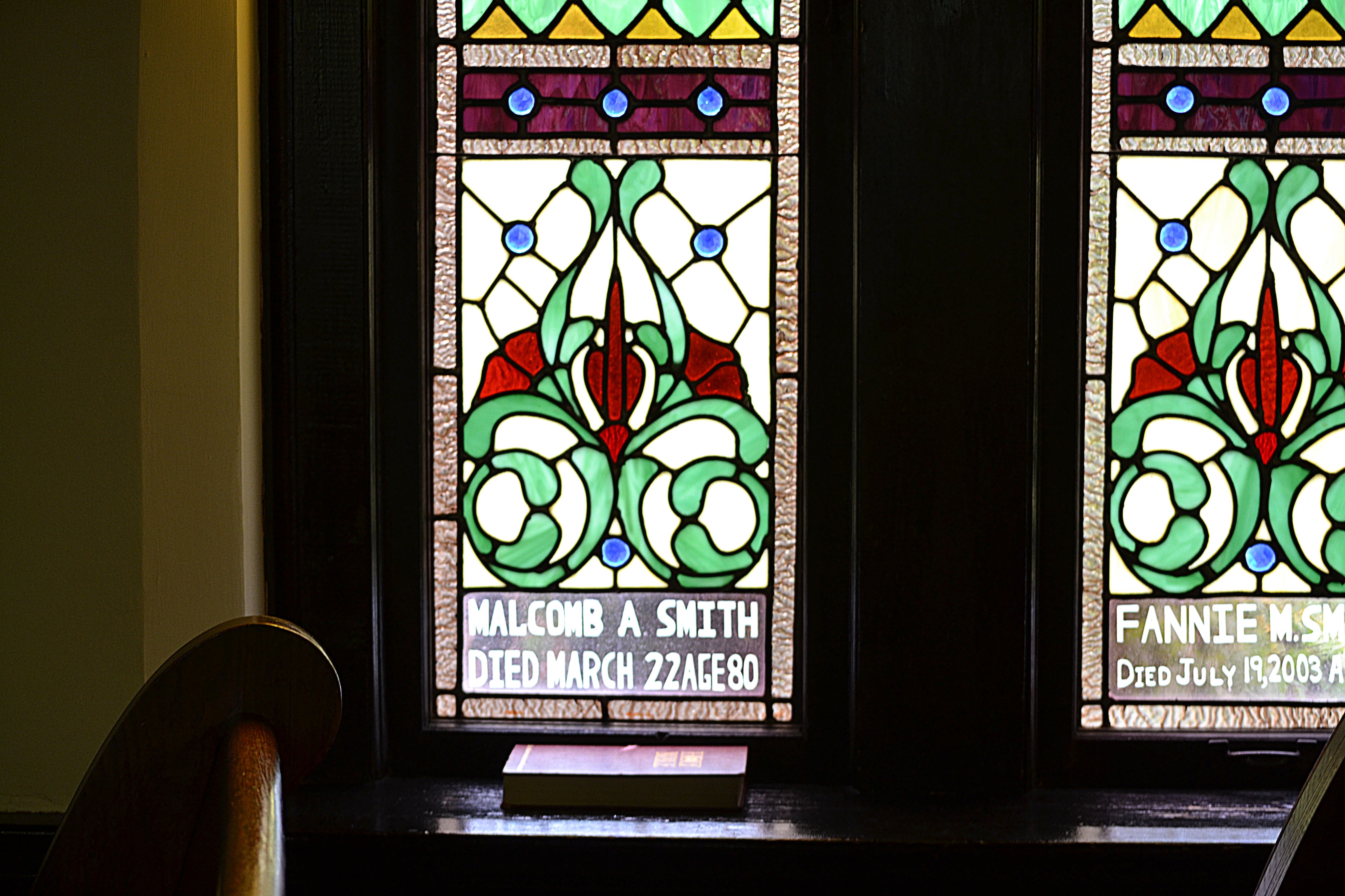 Geometric Dedication: Malcomb A Smith, and Fannie M. Smith — view 2